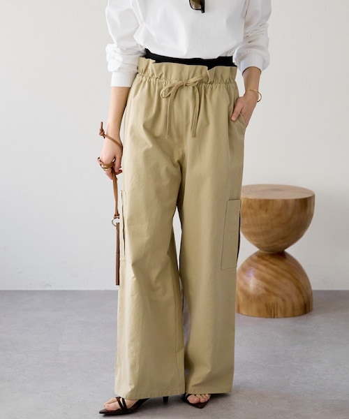 RIVE DROITE（リヴドロワ）の「予約【A・MONN(アモン)】ミリタリーWウエストカーゴパンツ（カーゴパンツ・レディース・カーキ/ベージュ・36/38）」の2枚目の写真