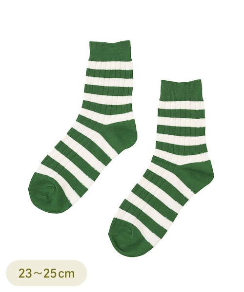 3coins（3coins）の「ボーダーソックス（ソックス/靴下・ブラック/グリーン/レッド/ライトイエロー・FREE）」の2枚目の写真