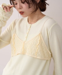 CIAOPANIC TYPY | 【willow】レースブラキャミ付きハニカムトップス(Tシャツ/カットソー)