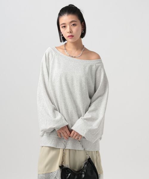 BAYFLOW（ベイフロー）の「[WEB限定]ルーズスウェット（その他・オフホワイト11/グレー15/ブラック19/ピンク20/ベージュ55・F）」の2枚目の写真