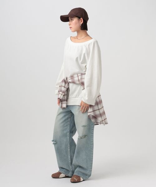 BAYFLOW（ベイフロー）の「[WEB限定]ルーズスウェット（その他・オフホワイト11/グレー15/ブラック19/ピンク20/ベージュ55・F）」の8枚目の写真