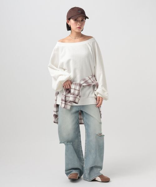 BAYFLOW（ベイフロー）の「[WEB限定]ルーズスウェット（その他・オフホワイト11/グレー15/ブラック19/ピンク20/ベージュ55・F）」の9枚目の写真