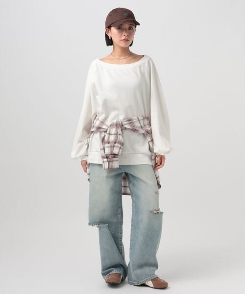 BAYFLOW（ベイフロー）の「[WEB限定]ルーズスウェット（その他・オフホワイト11/グレー15/ブラック19/ピンク20/ベージュ55・F）」の6枚目の写真