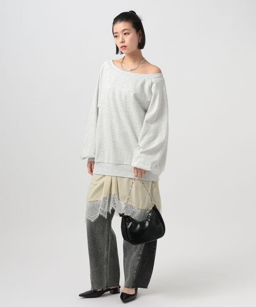 BAYFLOW（ベイフロー）の「[WEB限定]ルーズスウェット（その他・オフホワイト11/グレー15/ブラック19/ピンク20/ベージュ55・F）」の12枚目の写真