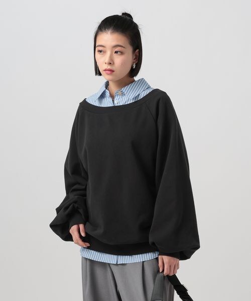 BAYFLOW（ベイフロー）の「[WEB限定]ルーズスウェット（その他・オフホワイト11/グレー15/ブラック19/ピンク20/ベージュ55・F）」の3枚目の写真