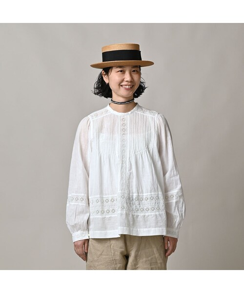 45R（フォーティファイブアール）の「インドカディのカットワークdeTシャツ（その他・レディース・02-白・00-フリー）」の7枚目の写真