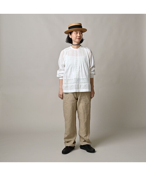 45R（フォーティファイブアール）の「インドカディのカットワークdeTシャツ（その他・レディース・02-白・00-フリー）」の3枚目の写真