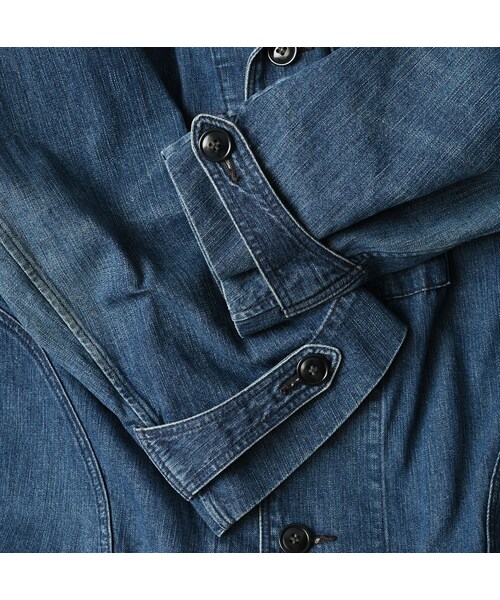 45R（フォーティファイブアール）の「麦比古デニムの908ワークコート（インディゴ 重）（ジャケット/アウター・レディース・77-インディゴ 重・02-S/04-L）」の21枚目の写真