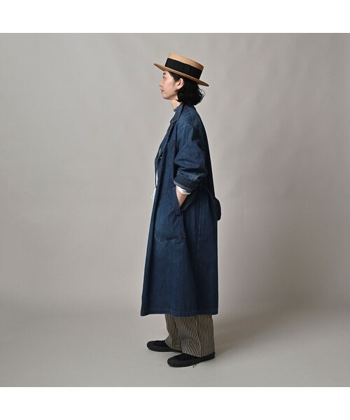 45R（フォーティファイブアール）の「麦比古デニムの908ワークコート（インディゴ 重）（ジャケット/アウター・レディース・77-インディゴ 重・02-S/04-L）」の4枚目の写真