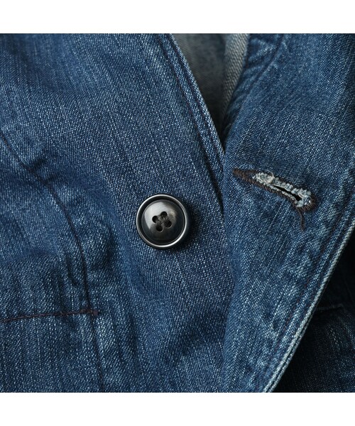 45R（フォーティファイブアール）の「麦比古デニムの908ワークコート（インディゴ 重）（ジャケット/アウター・レディース・77-インディゴ 重・02-S/04-L）」の20枚目の写真