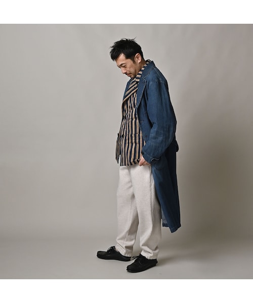 45R（フォーティファイブアール）の「麦比古デニムの908ワークコート（インディゴ 重）（ジャケット/アウター・レディース・77-インディゴ 重・02-S/04-L）」の9枚目の写真