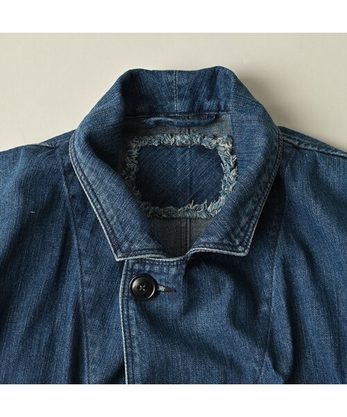 45R（フォーティファイブアール）の「麦比古デニムの908ワークコート（インディゴ 重）（ジャケット/アウター・レディース・77-インディゴ 重・02-S/04-L）」の19枚目の写真
