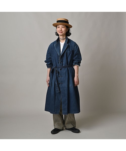 45R（フォーティファイブアール）の「麦比古デニムの908ワークコート（インディゴ 重）（ジャケット/アウター・レディース・77-インディゴ 重・02-S/04-L）」の7枚目の写真