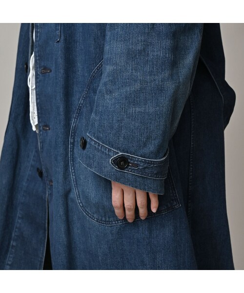 45R（フォーティファイブアール）の「麦比古デニムの908ワークコート（インディゴ 重）（ジャケット/アウター・レディース・77-インディゴ 重・02-S/04-L）」の13枚目の写真