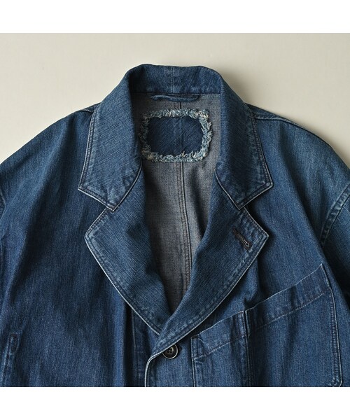45R（フォーティファイブアール）の「麦比古デニムの908ワークコート（インディゴ 重）（ジャケット/アウター・レディース・77-インディゴ 重・02-S/04-L）」の18枚目の写真