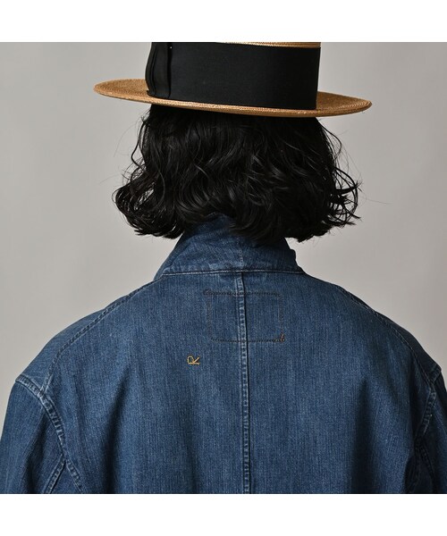45R（フォーティファイブアール）の「麦比古デニムの908ワークコート（インディゴ 重）（ジャケット/アウター・レディース・77-インディゴ 重・02-S/04-L）」の14枚目の写真