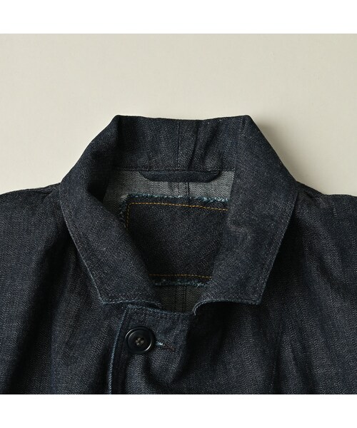 45R（フォーティファイブアール）の「麦比古デニムの908ワークコート（インディゴ 濃）（ジャケット/アウター・レディース・79-インディゴ 濃・02-S/04-L）」の18枚目の写真