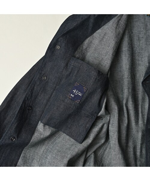 45R（フォーティファイブアール）の「麦比古デニムの908ワークコート（インディゴ 濃）（ジャケット/アウター・レディース・79-インディゴ 濃・02-S/04-L）」の22枚目の写真