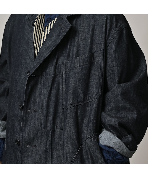 45R（フォーティファイブアール）の「麦比古デニムの908ワークコート（インディゴ 濃）（ジャケット/アウター・レディース・79-インディゴ 濃・02-S/04-L）」の12枚目の写真