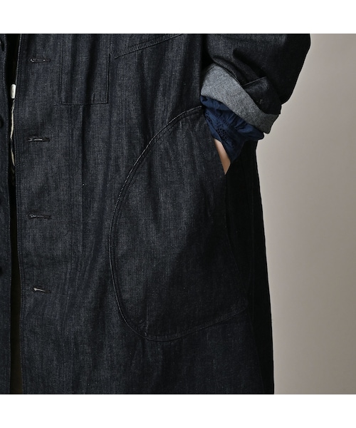 45R（フォーティファイブアール）の「麦比古デニムの908ワークコート（インディゴ 濃）（ジャケット/アウター・レディース・79-インディゴ 濃・02-S/04-L）」の11枚目の写真