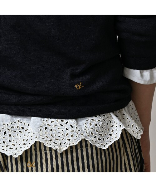 45R（フォーティファイブアール）の「ホール超ガーゼの908クルー（インディゴ）（トップス・レディース・73-影色納戸・01-XS/02-S/03-M）」の11枚目の写真