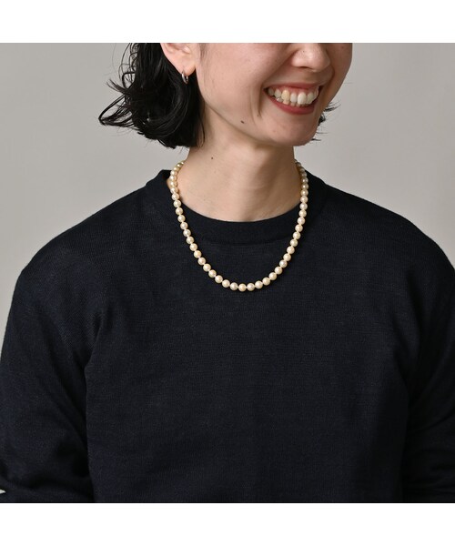 45R（フォーティファイブアール）の「ホール超ガーゼの908クルー（インディゴ）（トップス・レディース・73-影色納戸・01-XS/02-S/03-M）」の8枚目の写真