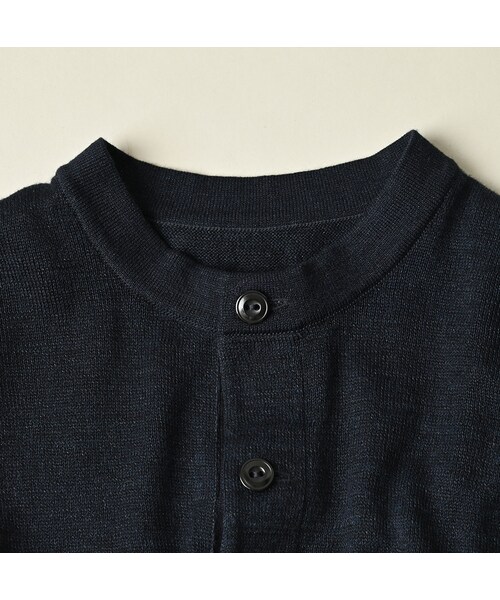 45R（フォーティファイブアール）の「ホール超ガーゼの908ヘンリー（インディゴ）（トップス・レディース・73-影色納戸・02-S/03-M）」の12枚目の写真