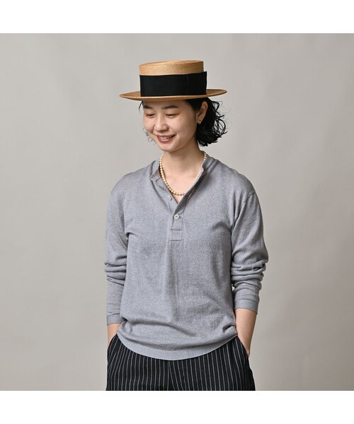 45R（フォーティファイブアール）の「ホール超ガーゼの908ヘンリー（トップス・レディース・05-ホワイト杢/23-グレー杢/60-キミドリ杢/85-茶杢/92-スミクロ杢・02-S/03-M）」の8枚目の写真