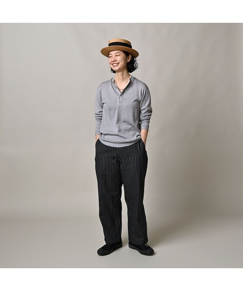 45R（フォーティファイブアール）の「ホール超ガーゼの908ヘンリー（トップス・レディース・05-ホワイト杢/23-グレー杢/60-キミドリ杢/85-茶杢/92-スミクロ杢・02-S/03-M）」の7枚目の写真