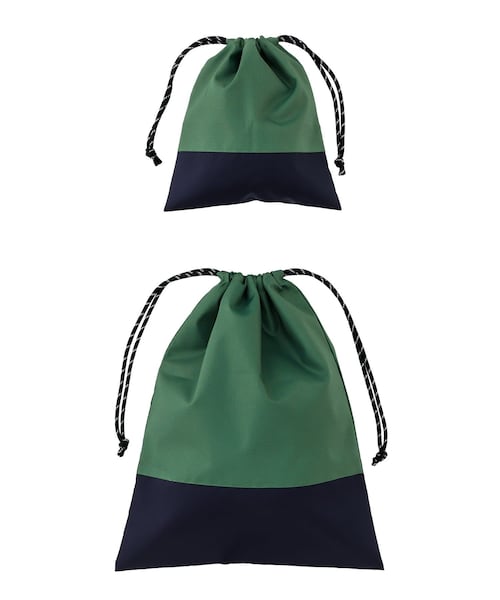 3coins(3coins)の「巾着2枚セット/入園入学(ポーチ・グリーン・FREE)」の1枚目の写真