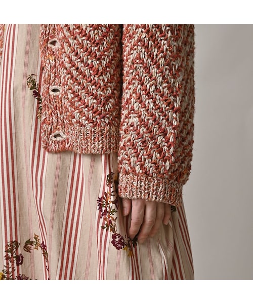 45R（フォーティファイブアール）の「リネンヘリンボンのボレロ（トップス・レディース・12-ナチュラル×ネイビーヘリンボン/53-ホワイト×アカヘリンボン・00-フリー）」の10枚目の写真