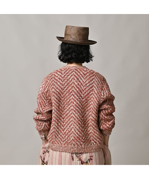 45R（フォーティファイブアール）の「リネンヘリンボンのボレロ（トップス・レディース・12-ナチュラル×ネイビーヘリンボン/53-ホワイト×アカヘリンボン・00-フリー）」の7枚目の写真