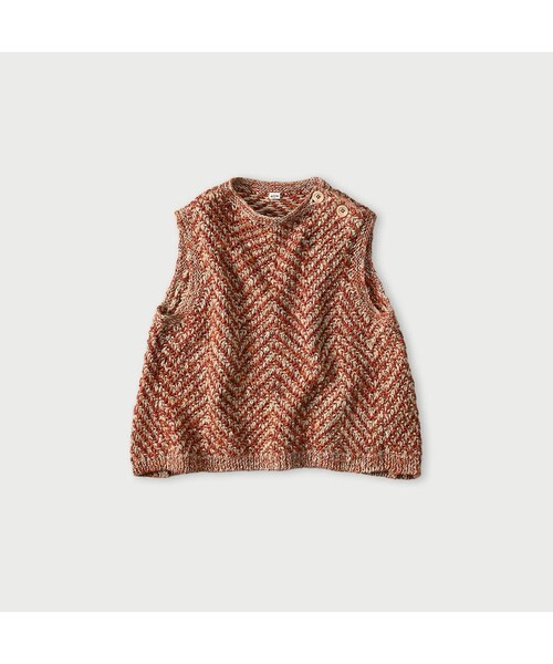 45R（フォーティファイブアール）の「リネンヘリンボンのキャミ（トップス・レディース・12-ナチュラル×ネイビーヘリンボン/53-ホワイト×アカヘリンボン・00-フリー）」の2枚目の写真