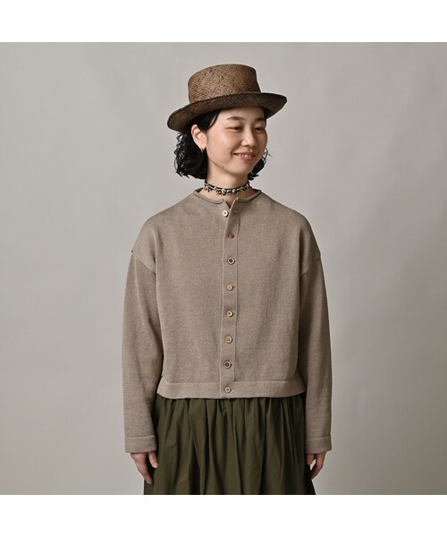 45R（フォーティファイブアール）の「ギマニットソーのカーディガン（トップス・レディース・02-オフ杢/12-グレージュ杢/63-グリーン杢/83-ブラウン杢/91-スミクロ杢・02-M/03-L）」の11枚目の写真