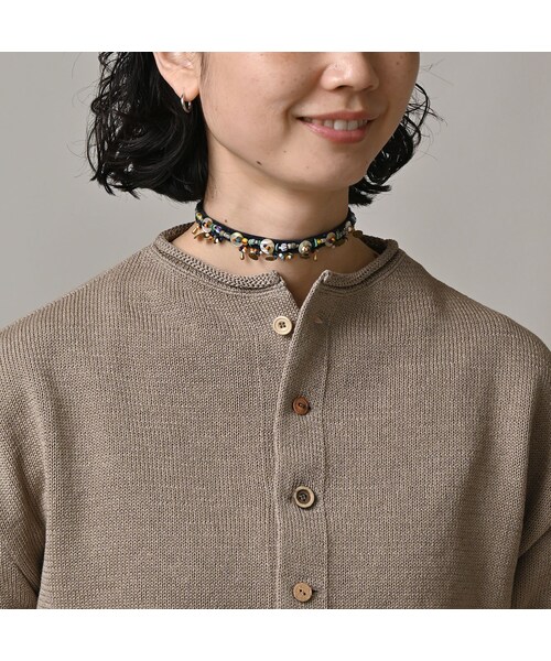 45R（フォーティファイブアール）の「ギマニットソーのカーディガン（トップス・レディース・02-オフ杢/12-グレージュ杢/63-グリーン杢/83-ブラウン杢/91-スミクロ杢・02-M/03-L）」の12枚目の写真