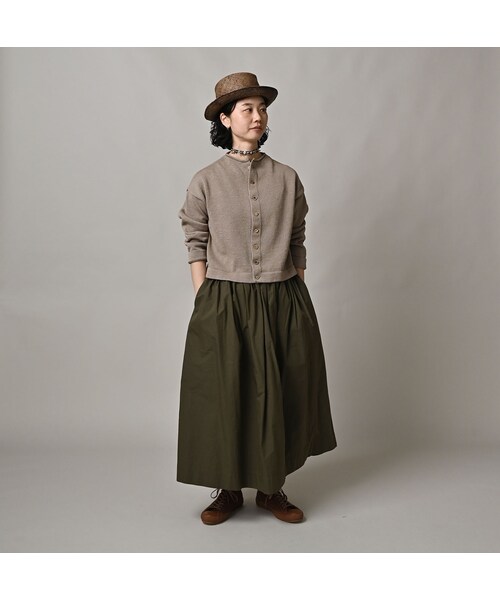 45R（フォーティファイブアール）の「ギマニットソーのカーディガン（トップス・レディース・02-オフ杢/12-グレージュ杢/63-グリーン杢/83-ブラウン杢/91-スミクロ杢・02-M/03-L）」の7枚目の写真