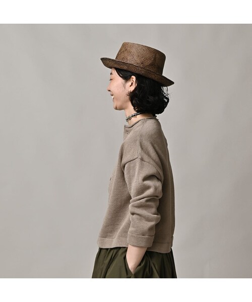 45R（フォーティファイブアール）の「ギマニットソーのカーディガン（トップス・レディース・02-オフ杢/12-グレージュ杢/63-グリーン杢/83-ブラウン杢/91-スミクロ杢・02-M/03-L）」の9枚目の写真