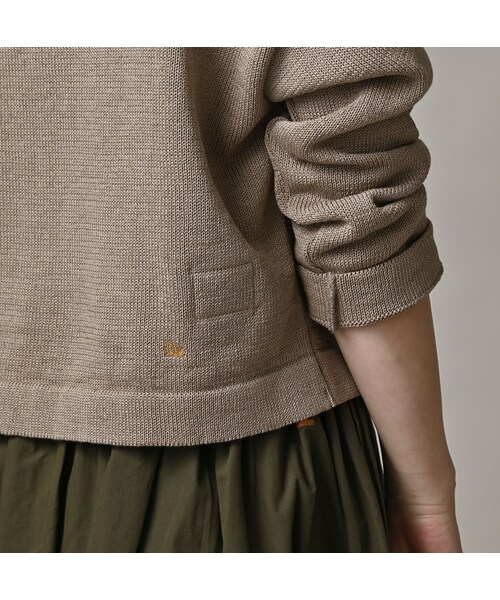 45R（フォーティファイブアール）の「ギマニットソーのカーディガン（トップス・レディース・02-オフ杢/12-グレージュ杢/63-グリーン杢/83-ブラウン杢/91-スミクロ杢・02-M/03-L）」の14枚目の写真