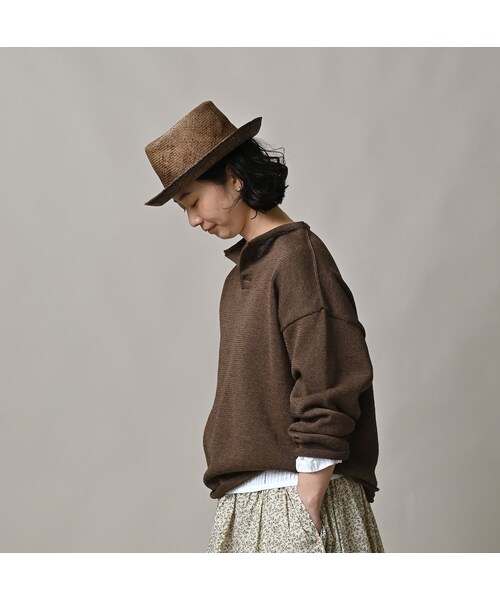 45R（フォーティファイブアール）の「ギマニットソーの908馬プル（トップス・レディース・02-オフ杢/12-グレージュ杢/63-グリーン杢/83-ブラウン杢/91-スミクロ杢・02-S/04-L）」の10枚目の写真