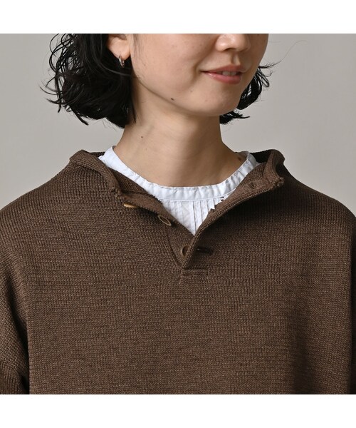 45R（フォーティファイブアール）の「ギマニットソーの908馬プル（トップス・レディース・02-オフ杢/12-グレージュ杢/63-グリーン杢/83-ブラウン杢/91-スミクロ杢・02-S/04-L）」の16枚目の写真