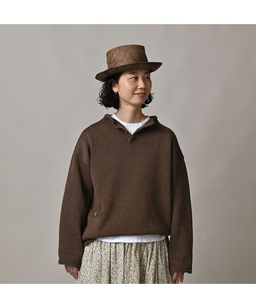 45R（フォーティファイブアール）の「ギマニットソーの908馬プル（トップス・レディース・02-オフ杢/12-グレージュ杢/63-グリーン杢/83-ブラウン杢/91-スミクロ杢・02-S/04-L）」の12枚目の写真