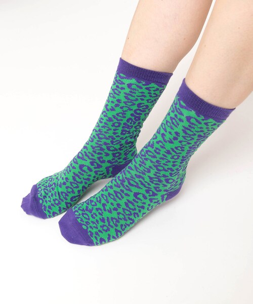 RNA（アールエヌエー）の「E5220 レオパードロゴソックス（その他・レディース・ベージュ/ブラック/マスタード/ブラウン/グリーン/パープル/ピンク/レッド）」の18枚目の写真