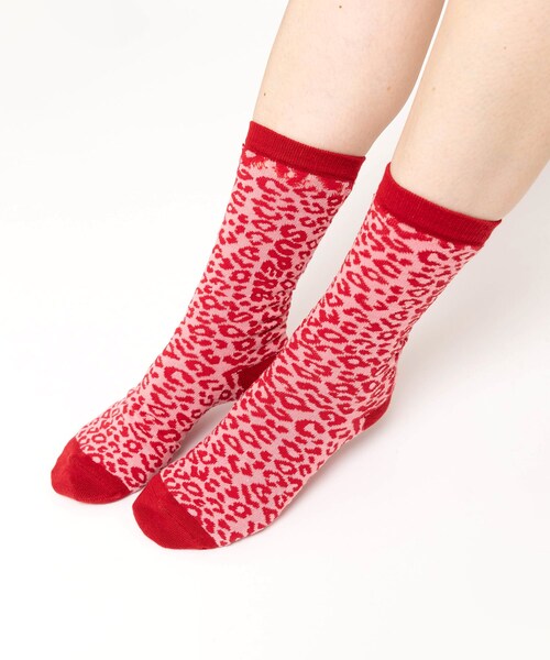 RNA（アールエヌエー）の「E5220 レオパードロゴソックス（その他・レディース・ベージュ/ブラック/マスタード/ブラウン/グリーン/パープル/ピンク/レッド）」の19枚目の写真