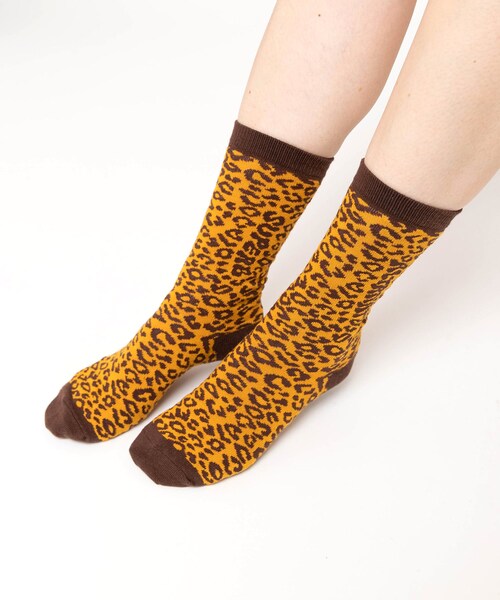 RNA（アールエヌエー）の「E5220 レオパードロゴソックス（その他・レディース・ベージュ/ブラック/マスタード/ブラウン/グリーン/パープル/ピンク/レッド）」の11枚目の写真