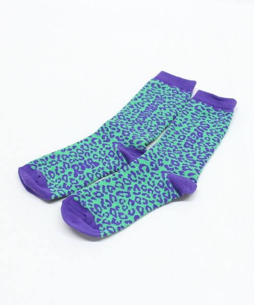 RNA（アールエヌエー）の「E5220 レオパードロゴソックス（その他・レディース・ベージュ/ブラック/マスタード/ブラウン/グリーン/パープル/ピンク/レッド）」の3枚目の写真