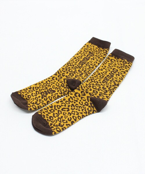RNA（アールエヌエー）の「E5220 レオパードロゴソックス（その他・レディース・ベージュ/ブラック/マスタード/ブラウン/グリーン/パープル/ピンク/レッド）」の2枚目の写真