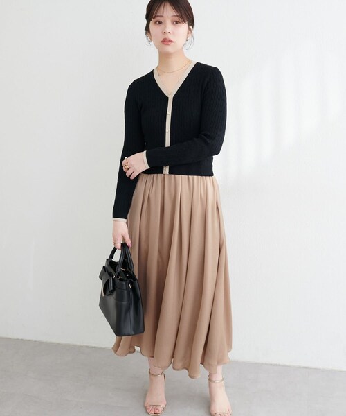 natural couture（ナチュラルクチュール）の「ニットドッキングサテン