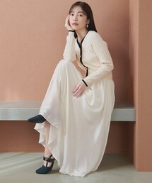 アンドクチュール ニットワンピース natural couture（ナチュラルクチュール）の「ニットドッキングサテン