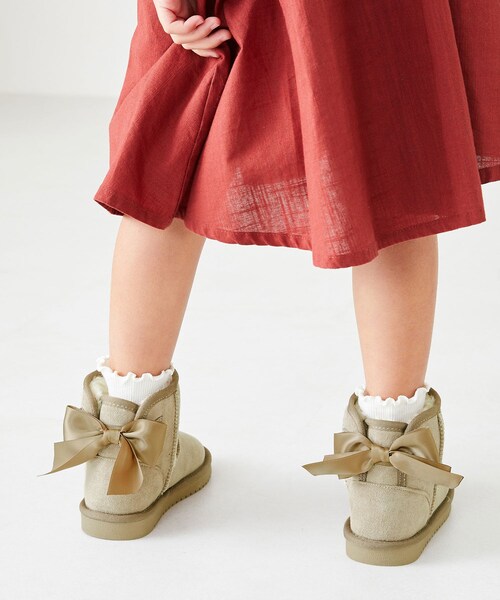 ORiental TRaffic（オリエンタルトラフィック）の「バックリボンムートンブーツ/K-242（その他・レディース・ベージュ/ブラック/ピンク・15cm/16cm/17cm/18cm/19cm/20cm）」の12枚目の写真