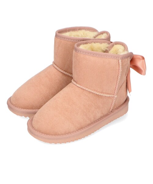 ORiental TRaffic（オリエンタルトラフィック）の「バックリボンムートンブーツ/K-242（その他・レディース・ベージュ/ブラック/ピンク・15cm/16cm/17cm/18cm/19cm/20cm）」の4枚目の写真